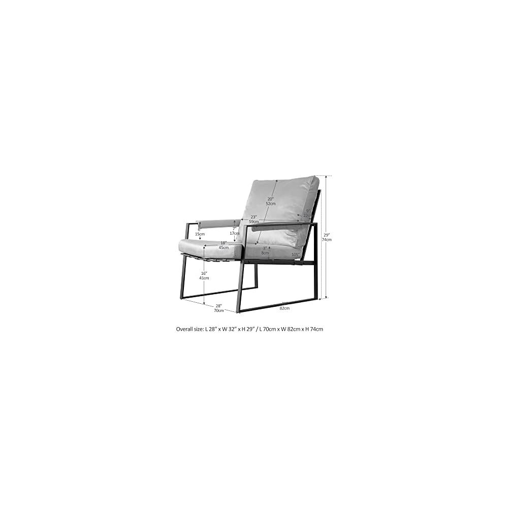 27.54" Modern Relax Single arms Chair with Velvet Cushion (Blue)