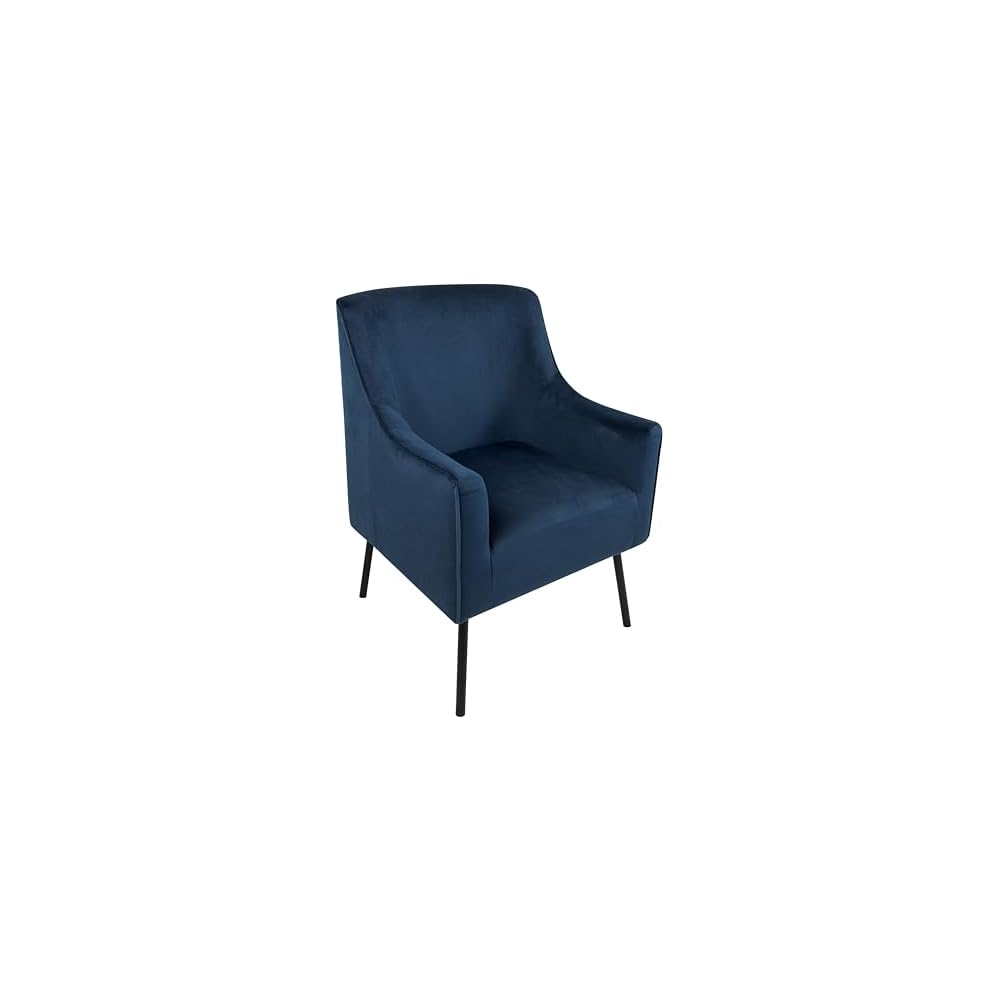 HomePop Modern Accent Chair, Homepop Home Décor, Accent Chairs for Living Room & Bedroom, Fabric Reading Living Room Side Chair, Single Sofa with Lounge Seat and Metal Legs- Carmel Faux Leather