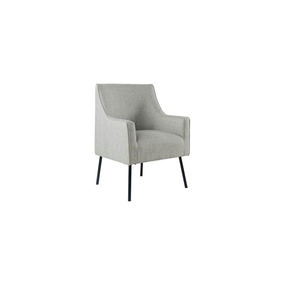 HomePop Modern Accent Chair, Homepop Home Décor, Accent Chairs for Living Room & Bedroom, Fabric Reading Living Room Side Chair, Single Sofa with Lounge Seat and Metal Legs- Carmel Faux Leather