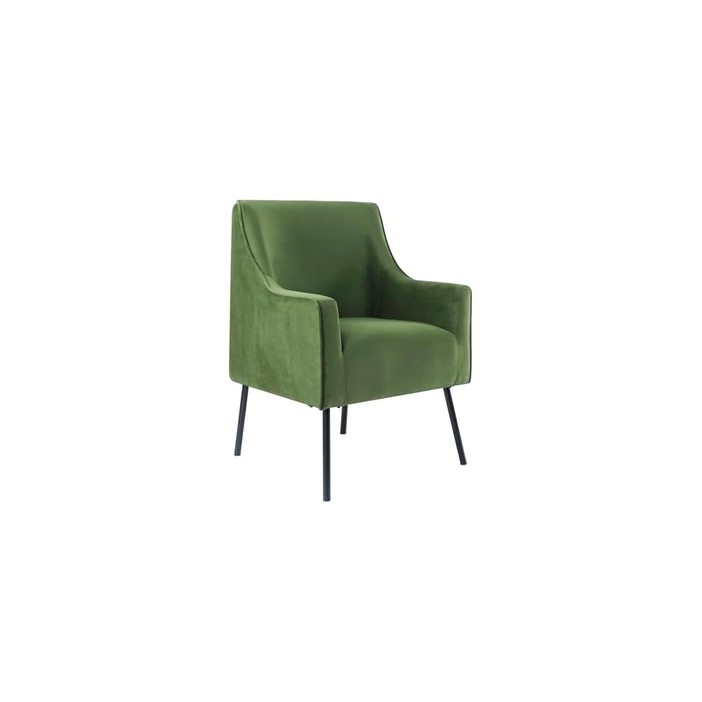 HomePop Modern Accent Chair, Homepop Home Décor, Accent Chairs for Living Room & Bedroom, Fabric Reading Living Room Side Chair, Single Sofa with Lounge Seat and Metal Legs- Carmel Faux Leather