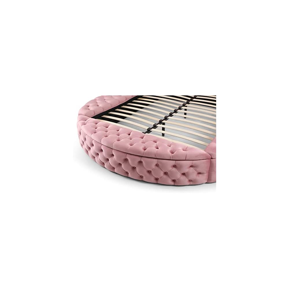 Better Home Products Elizabeth Velvet King Bed in Pink Finish (King)
