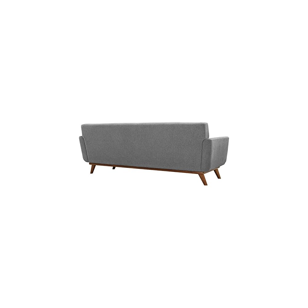 Modway Engage Mid-Century Modern Upholstered Fabric Sofa in Expectation Gray