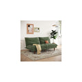 DreamDashio Futon Sofa Bed, 69'' Futon Couch with Adjustable Backrest, Folding Sleeper Recliner, Corduroy Convertible Sleeper Sofa Bed for Apartment, Living Room, Office, Green