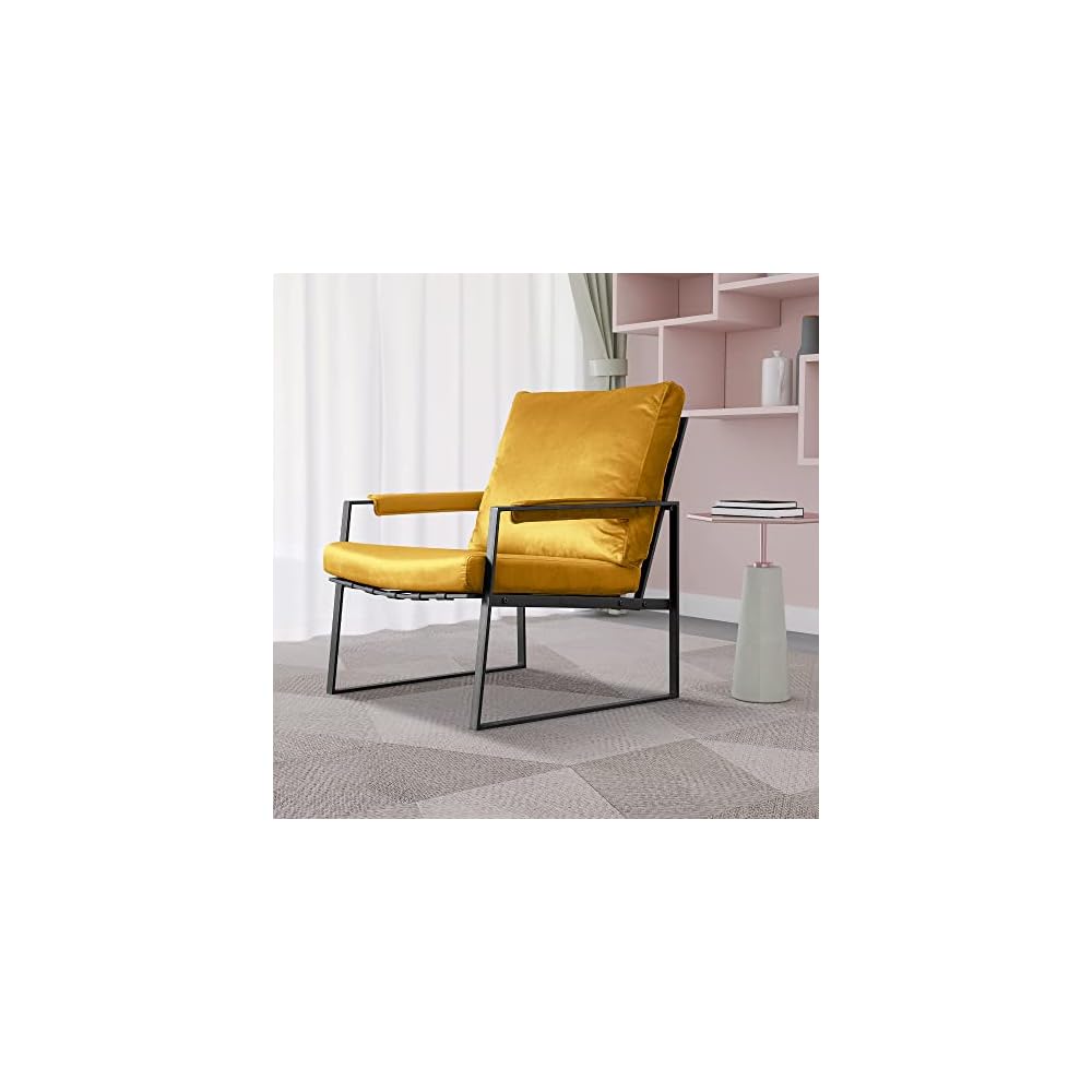 27.54" Modern Relax Single arms Chair with Velvet Cushion (Blue)