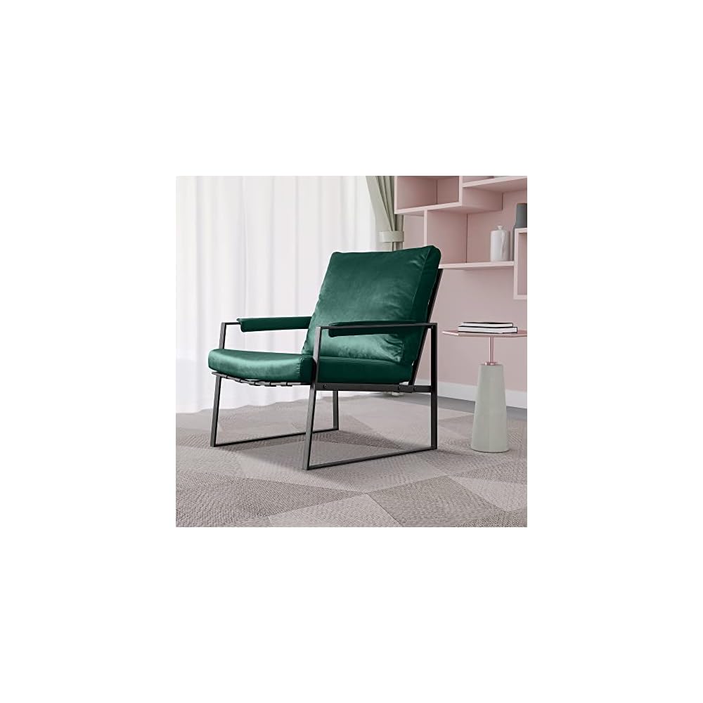 27.54" Modern Relax Single arms Chair with Velvet Cushion (Blue)