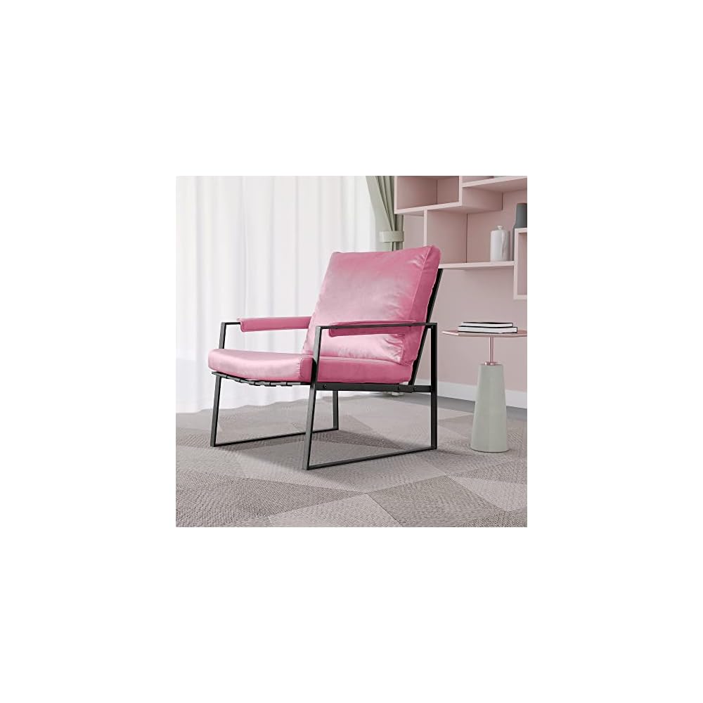 27.54" Modern Relax Single arms Chair with Velvet Cushion (Blue)