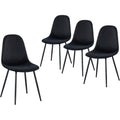 BAÏTA Set of 4 LENA chairs, black velvet, black metal legs