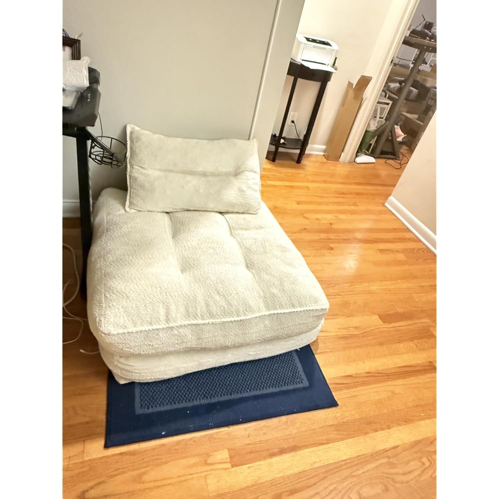 MONVANE 3-in-1 Folding Sofa Bed, Convertible Sleeper Chair Bed, Beige