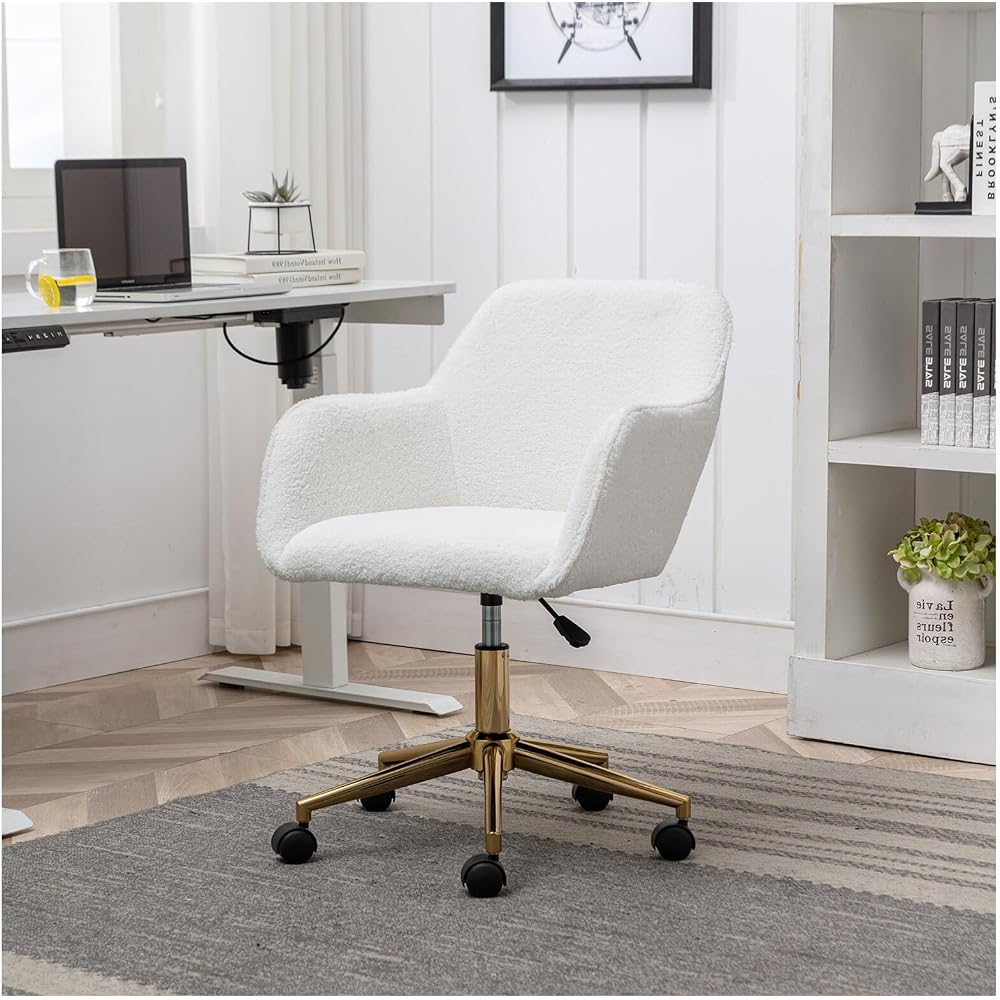 Desk Chair Comfy Simple Modern Home Office Desk Chairs Comfy Comfy Desk Comfy Office Chair for Living Room, Bedroom, Vanity, Study